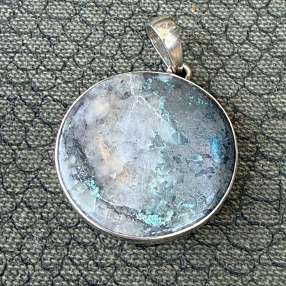 Sale -2.2"  Orca Agate Sterling Silver Pendant Necklace (18")