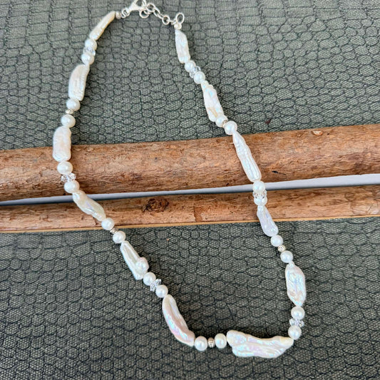 Sale - 18”-20” Pearl Sterling Silver Necklace