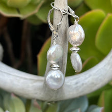 Load image into Gallery viewer, Double Cultured Pearl Earrings 1.9”
