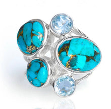 Load image into Gallery viewer, R0171.   Turquoise Topaz Statement Ring
